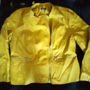 ALFANI YELLOW LEATHER JACKET
